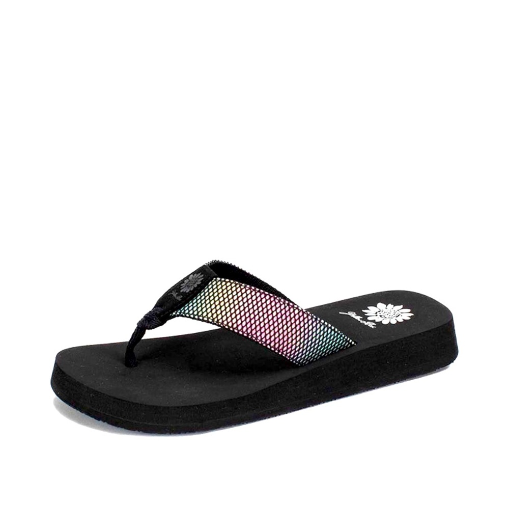 YELLOW BOX Foliage Flip Flop COLOR BLACK MULTI MEDIUM WIDTH